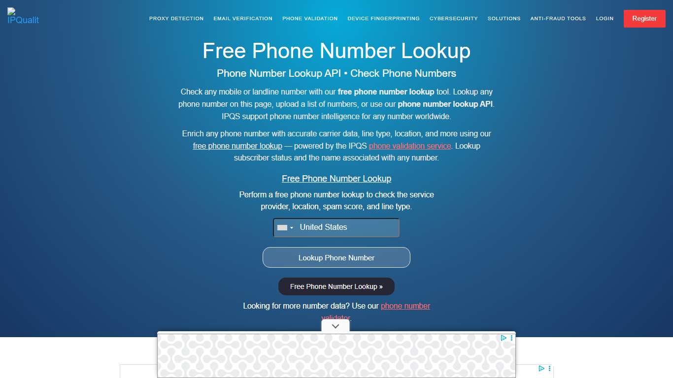 Free Phone Number Lookup Tool Phone Number Lookup API